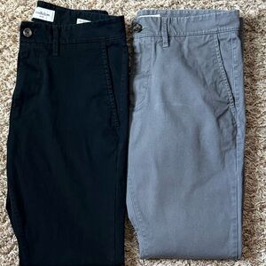 Goodfellow & Co Men’s Slim 30x32 Chino Pants Lot of 2 Black Gray Casual Khaki